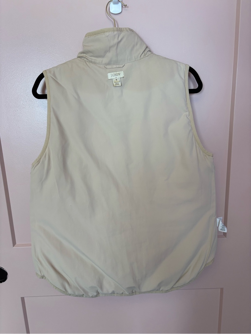 J. Crew Factory Quilted Puffer Vest Fall Medium - Light Beige/Cream - Picture 8 of 8